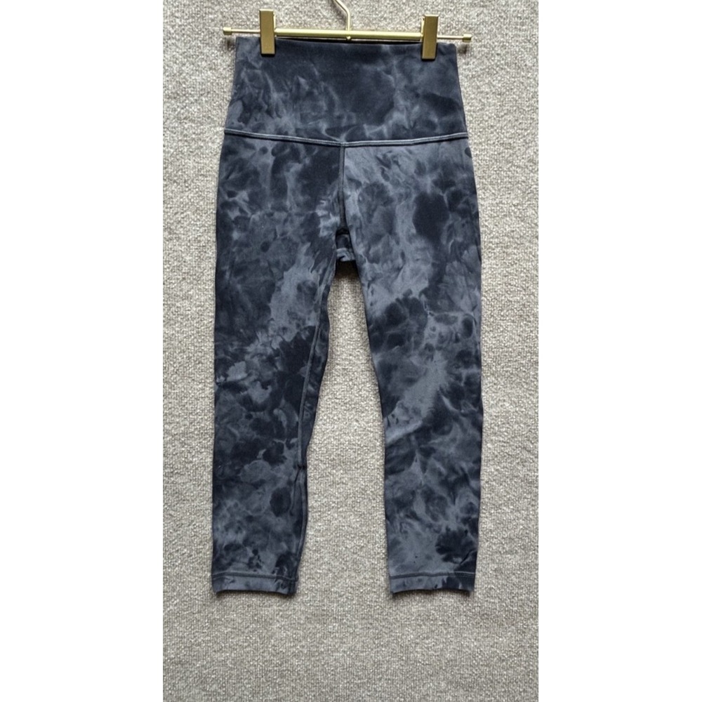 Lululemon Align Crop Diamond Dye Women 4 Gray 20" Athleisure Yoga Run Train